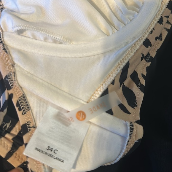 Shade & Shore Leopard Print Long Line Cut Out Bikini Top - Picture 2 of 2